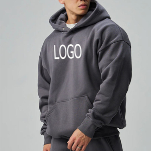Sudaderas con capucha unisex de algodón pesado para hombre, sudaderas esenciales de gran tamaño con logotipo personalizado, Jersey grueso, ropa de calle, venta al por mayor - Product Image 2