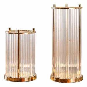 Shinny เชิงเทียนโลหะตกแต่งงานแต่งงานรูปทรงกระบอกกลมโลหะทรงกลมตรง - Product Image 6