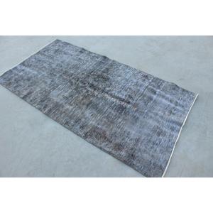 พรมวินเทจขนาด 3.3x6.3 ฟุต, พรมตุรกี, พรมขนสัตว์โมร็อกโกสีเทา - Product Image 4