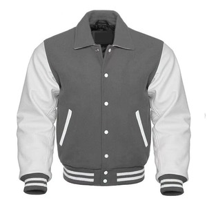 Custom Embroidered <b>Patch</b> Winter Stand Collar Front Logo High Quality 100% Cotton Men's Varsity Baseball <b>Jacket</b> Wholesale - Product Image 2