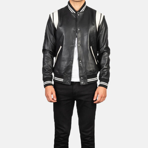 Chaquetas Universitarias 2026, Fabricantes de Ropa Personalizada, Chaqueta Universitaria de Cuero PU Personalizada con Mangas de Cuero PU, Estilo Urbano, para Hombre - Product Image 5