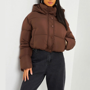 Chaqueta Corta Informal para Mujer, Abrigo de Invierno de Algodón, Chaqueta Acolchada Corta para Mujer, Diseño de Sublimación Moderno - Product Image 2