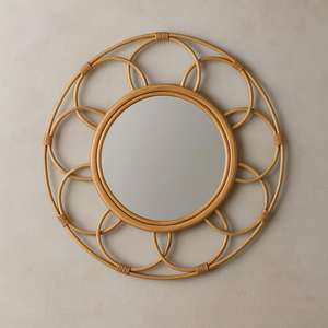 Espejo de pared de bambú con diseño clásico y elegante - Product Image 3