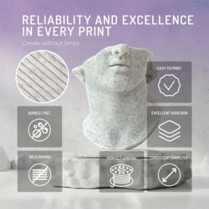 Filamento per Stampante 3D WINKLE Marble PLA HD Testurizzato 1.75mm 1kg Qualità Europea ES Biodegradabile Facile da Stampare Alta Precisione 190-230 - Product Image 4
