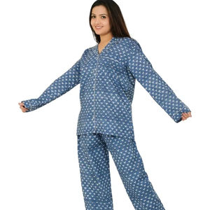 Conjunto de pijama de algodón indio hecho a mano para mujer, ropa de descanso con estampado de bloques de verano para damas de honor, invitados de boda, Conjunto de pijama personalizado - Product Image 1