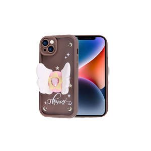 เคสซิลิโคนพรีเมี่ยมสีชมพูอ่อนสำหรับ iPhone 14 7 plus XS-ดีไซน์รูปพร้อมการป้องกันกล้อง - Product Image 3