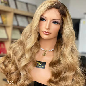 Nouvelle conception 2024, perruque longue en cheveux vierges européens, vague corporelle, pour femmes, nœud unique pour dentelle, densité 180% - Product Image 1