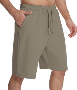 Shorts de golf décontractés pour hommes en polyester léger, séchage rapide, respirants, avec poches, taille élastique, logo personnalisé, à enfiler, couleur unie - Product Image 5