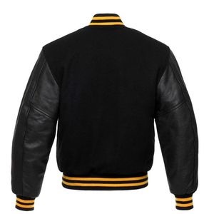 Custom Logo Varsity <strong>Jacket</strong> <strong>Leather</strong> Sleeves <strong>Embroidery</strong> <strong>Black</strong> Couple College Baseball Men's <strong>Jacket</strong> Letterman Varisty <strong>Jacket</strong>