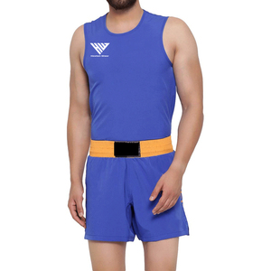 Uniformes de Kick Boxing para Hombre, Chaleco y Pantalones Cortos de Boxeo de Calidad Profesional, Ropa Deportiva para Hombre, 2 Piezas, Secado Rápido, Ajuste Cómodo - Product Image 1