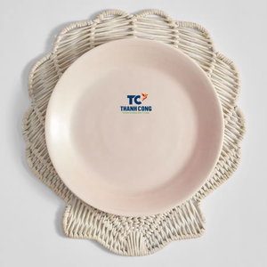 New Design Handmade <b>Wicker</b> Seashell Charger for Dining Table Home Decor Rattan Table <b>Placemats</b> Vietnam Supplier - Product Image 3