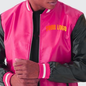 Personalizado al por mayor 100% poliéster satén Varsity Bomber béisbol Chenille parche chaquetas - Product Image 3