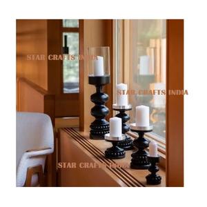 2024 New Wooden Candle Stand Products Tall Round Cylinder Floor Candle Holder Vase for Wedding Event Luxury Home Decorations - Product Image 2