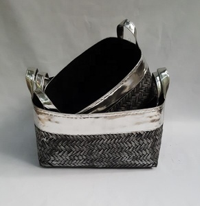 Juego de cestas de bambú natural de plata para el almacenamiento del hogar y la cocina 100% material de bambú con la mejor calidad hecho en Vietnam - Product Image 2