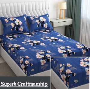 Juego de sábanas de algodón de calidad de 3 uds. Estampado floral sólido Estilo clásico Cómodo e ideal para regalar - Product Image 4