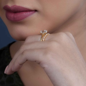Anillo de Compromiso de Oro de 14k con Diamante Cultivado en Laboratorio con Corte Ovalado, Certificado por IGI, VVS, para Mujer, Moda de Lujo - Product Image 2