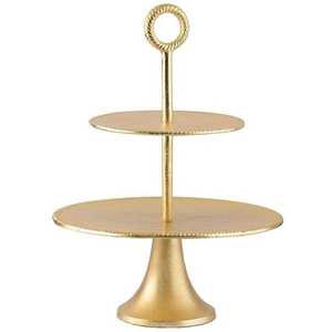 2 <b>Tier</b> Gold Metal <b>Cake</b> Stand Dessert Cupcake Pastry Candy Display Plate for Wedding Birthday Party Event - Product Image 1