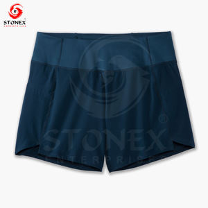 Pantalones cortos de chándal con cordón deportivos para entrenamiento físico de alta calidad personalizados al por mayor con bolsillos laterales para mujer - Product Image 1