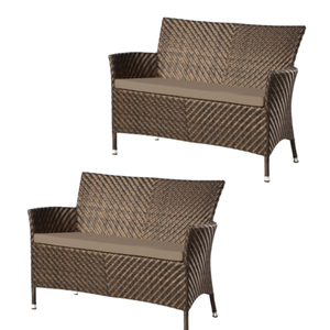 Canapé de jardin en rotin deux places au design élégant japonais Chaises de jardin en rotin pour la maison Mobilier d'extérieur - Product Image 4