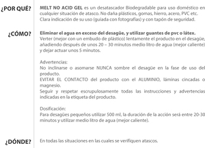 1 L Melt Gel Detergente per scarichi senza acido solforico (Faren 3MB001SPPT) - Product Image 2