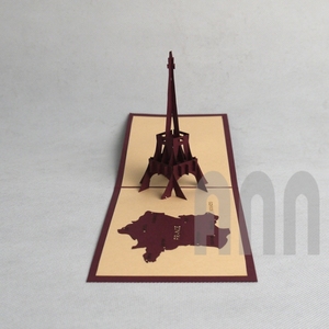 <strong>Eiffel</strong> <strong>Tower</strong> Pop-Up Greeting Card <strong>Paper</strong> Carving Building Souvenir for Birthday or New Year Sweet Birthday Gift - Product Image 5