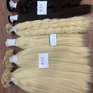 Venta al por mayor 100% mechones de cabello humano liso tejido de punta plana cabello rubio Remy extensiones de trama de cabello virgen teñido vietnamita Thanh - Product Image 6