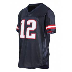 <b>Best</b> Quality Wholesale Price Porthole T-Shirts Custom Made Patches Retro Mesh American <b>Football</b> Jersey For Team Training Matches - Product Image 1