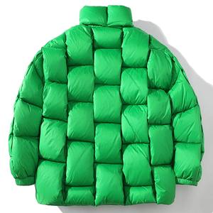 Manteaux d'hiver rembourrés Square Weave Thicken Puffer Jackets Solid Fashion Loose Parkas Harajuku Streetwear Bubble Jackets - Product Image 5