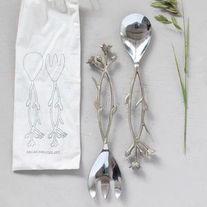 Service à salade moderne en acier inoxydable avec finition élégante et forme élégante, idéal pour les mariages pendaison de crémaillère ou événements festifs - Product Image 4