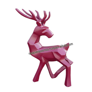 Sculpture de cerf décorative en aluminium Figurine de cerf debout en métal pour centres de table de restaurant hôtel - Product Image 1