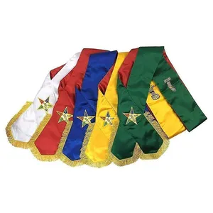 High Quality Hand Made Embroidered Sash Wire Embroidery Sashes for Uniform Masonic Regalia