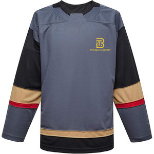 Camiseta de hockey sobre hielo de punto de malla de secado rápido estilo profesional, duradera y transpirable para entrenamiento, disponible en los colores del equipo - Product Image 1