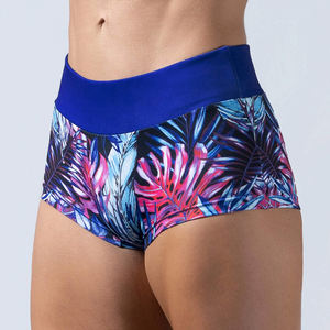 High Waist <b>Women's</b> Compression <b>Shorts</b> Custom Sublimation Printed Design Elastic Waist Fabric Washed Technics Low Price - Product Image 5