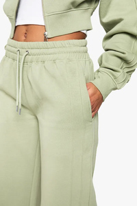 Pantalon de jogging en molleton doux pour femme avec détails de coutures et cordon de serrage, vente en gros - Product Image 2