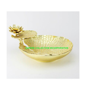 Gold Mini Leaf Custom Metal Serving Dátiles Chocolates y nueces Tazón para servir al por mayor y exportadores - Product Image 4