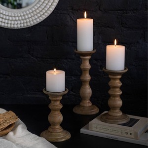 Wooden <b>Pillar</b> <b>Candle</b> Stand - Product Image 2
