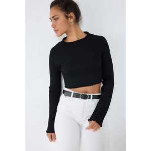 Top Corto de Punto Acanalado con Cuello Redondo - Product Image 2