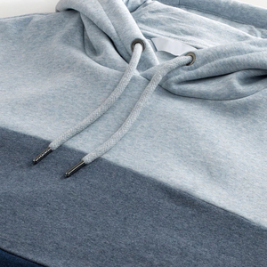 Sudadera con Capucha Unisex de Bloques de Color, Corte Regular, Informal, Tejida, 100% Algodón, Teñido Liso, Ropa de Invierno con Bolsillo - Product Image 3