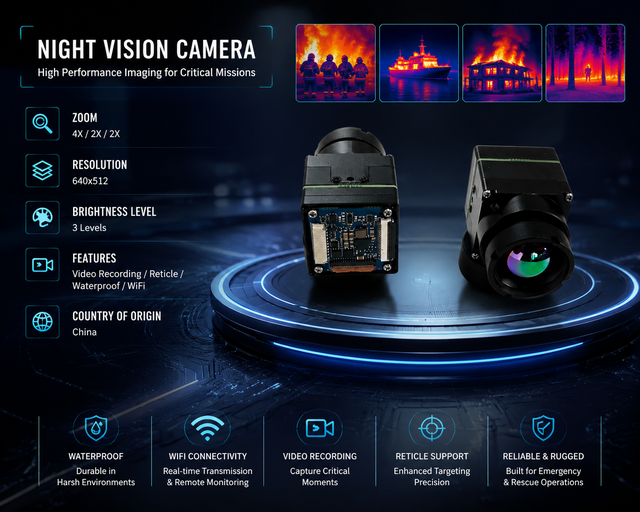 Uncooled Thermal Imaging Camera Module 640x512 50Hz IP67 UAV Drone Payload Fire Rescue Security Inspection Core