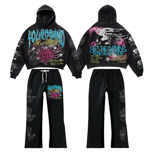 ชุดวอร์มกางเกงลุกเป็นไฟมีฮู้ดยูนิเซ็กส์ชุดวิ่งชุดวอร์มกำหนดโลโก้เองขายส่งกางเกงวอร์มและชุดเสื้อมีฮู้ด - Product Image 6