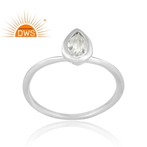 Hot Design 925 Sterling Silver Natural Green Amethyst Gemstone Ring Bijoux personnalisés pour les femmes Cadeau pour elle - Product Image 1