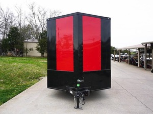 Goedkope Gesloten 7X16 Gesloten Aanhangwagen Rode V-Neus Verduistering Pkg Tandem As Opslag - Product Image 5