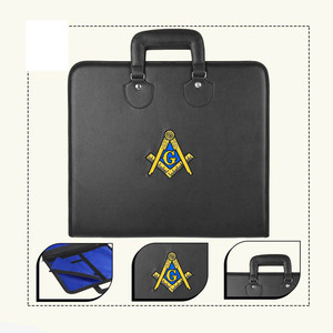 Masonic Master Regalia Briefcase & <b>Apron</b> Case Genuine Leather/Satin Fabric Foldable High Quality OEM ODM Customizable Best Price - Product Image 3
