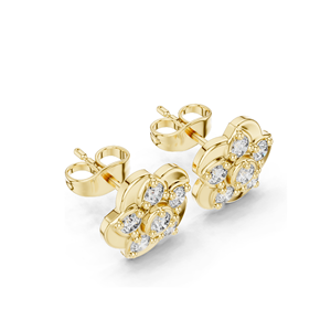 Pendientes de Diamantes Cultivados en Laboratorio de 0.55 CT con Diseño Floral, Claridad VVS-VS EF, Oro de 18KT, 14KT, 10KT y Plata 925, Oro Rosa, Amarillo, Blanco - Product Image 4