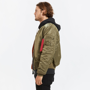 Chaquetas Bomber de Alta Calidad Personalizadas para Hombre, Casuales, de Satén, con Cuello Alto, Bordado Frontal, Color Sólido, Otoño/Invierno, Venta al Por Mayor - Product Image 3