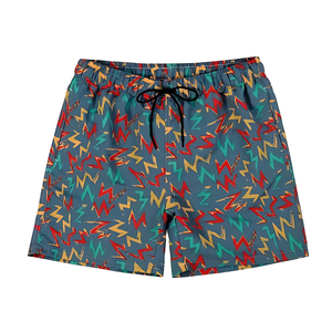 กางเกงขาสั้นลำลองเอวสูงสำหรับผู้ชายผ้าฝ้ายพิมพ์ลายตาข่ายแบบผูกเชือกเป็นมิตรกับสิ่งแวดล้อมฤดูร้อนโลโก้ชายหาดสไตล์คาร์โก้ร้อนสำหรับยิม - Product Image 2