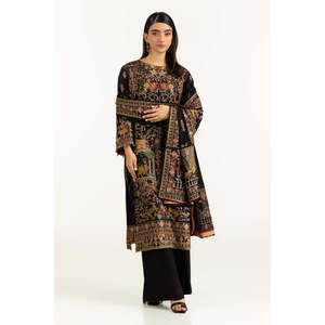 IUSTKSD-1072 Conjunto de 3 Piezas para Mujer, Estilo Bohemio, Ecológico, de Seda Cruda Bordada, Satinado, Semi-Formal, para Otoño - Product Image 4