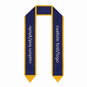 Estolas de satén personalizadas para universidades y universidades, estolas de graduación bordadas y con estampado liso de colores mezclados hechas de poliéster - Product Image 1
