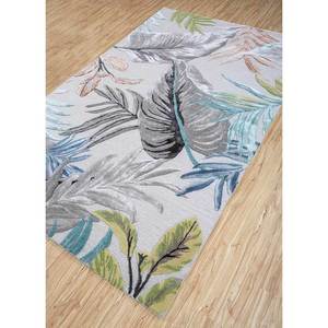 Tapis Hacienda en laine et viscose tuftés à la main, gris et noir, à rayures florales, rectangulaires, pour la maison, tapis moelleux pour salon, tapis de couloir - Product Image 2