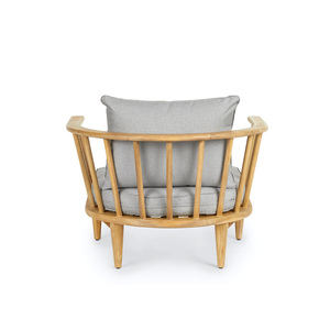 Fauteuil d'extérieur en teck avec coussin résistant aux intempéries pour jardin et terrasse – Fabricant en gros - Product Image 3